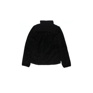 The Children's Place Faux Fur Track Jacket Black Full Zip Size Girls L 10 12